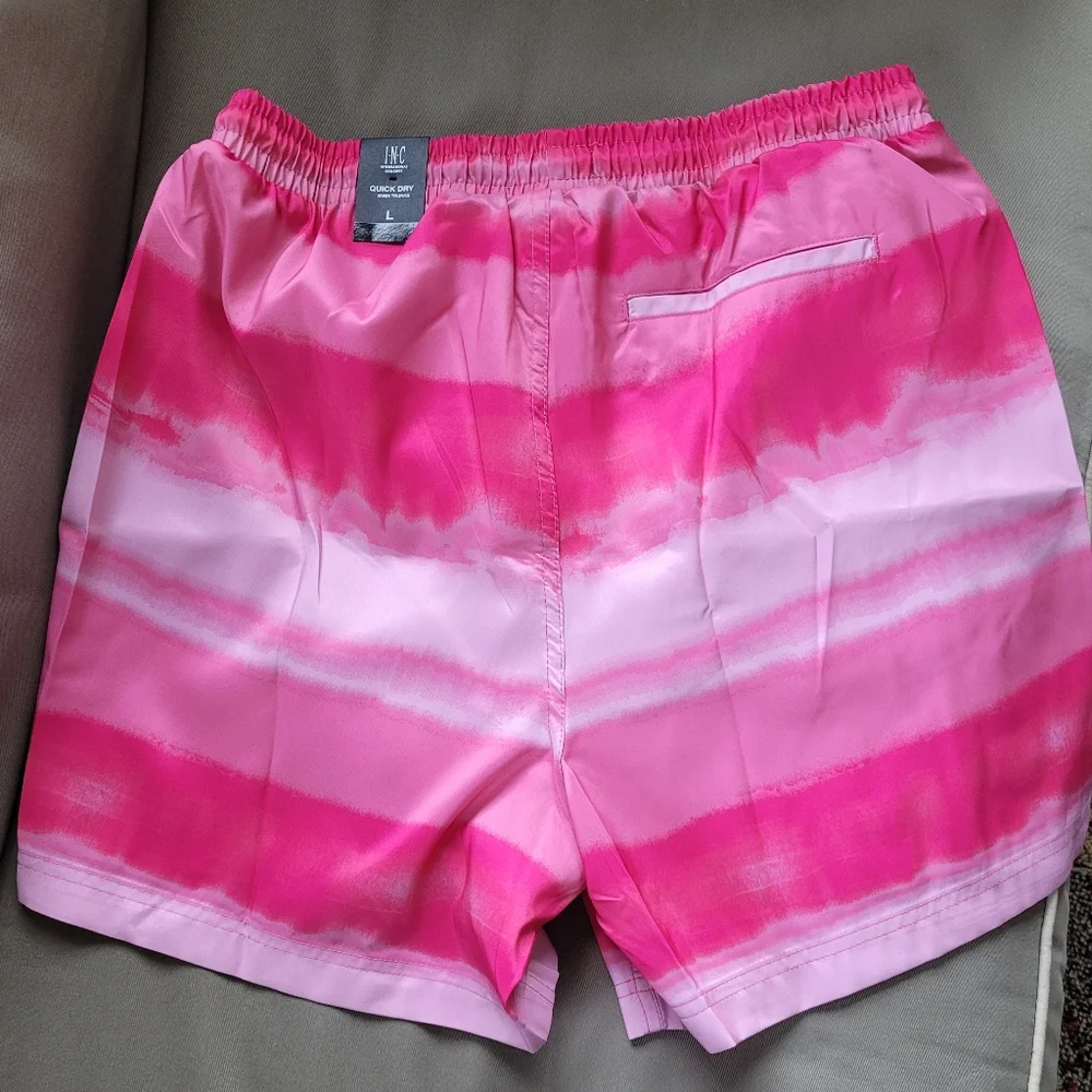 INC International Concepts Swim Trunks Coral Ombre Quick Dry Lined Size …